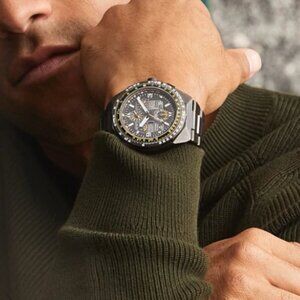 Citizen Men's Eco-Drive Black Stainless Steel Watch 46 MM